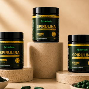 Spirulina Nefesh em Cápsulas - 3 potes (360 cápsulas)